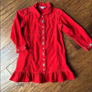 Red corduroy dress